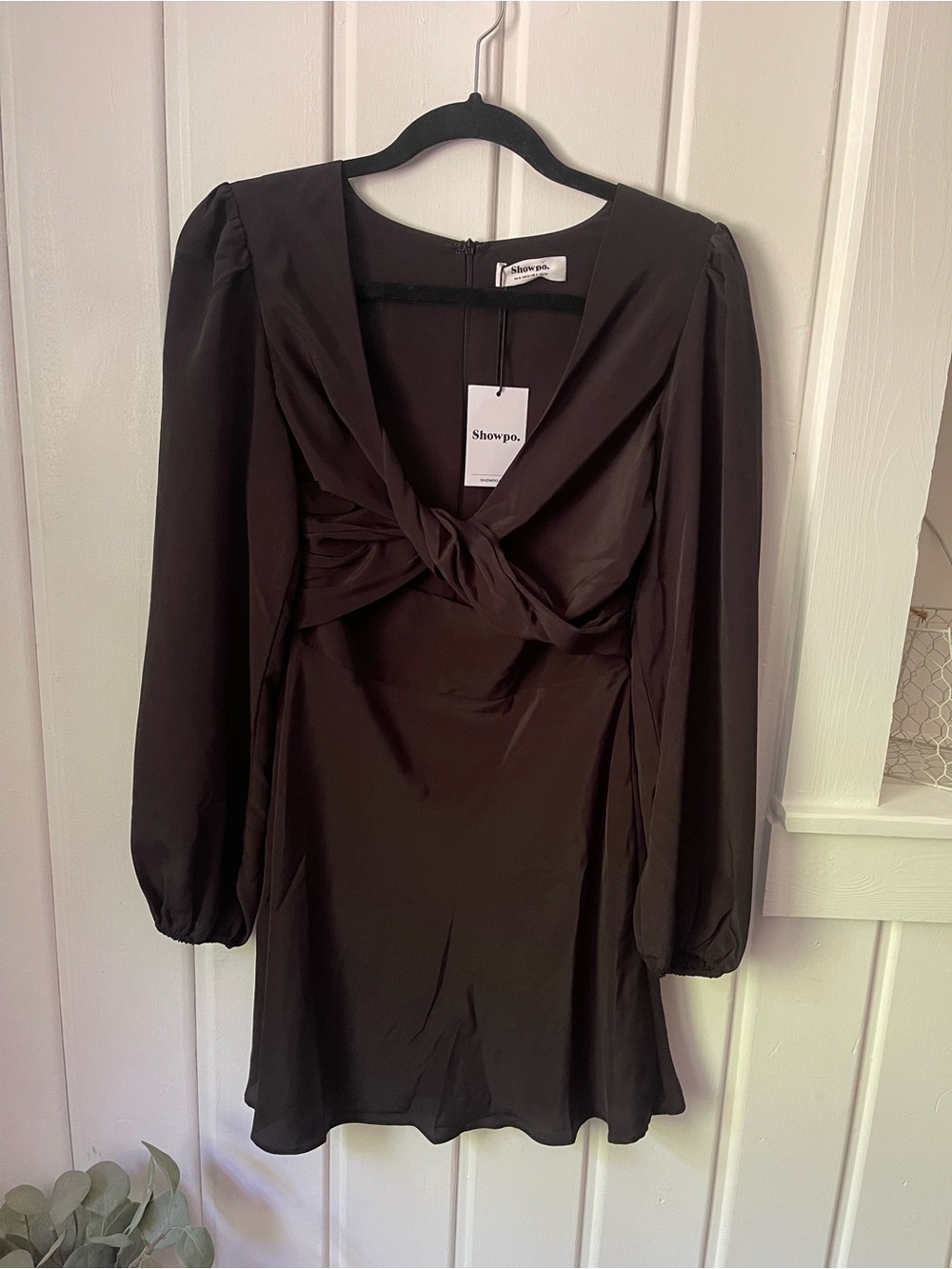 Showpo Pilar Twist front Long sleeve mini dress